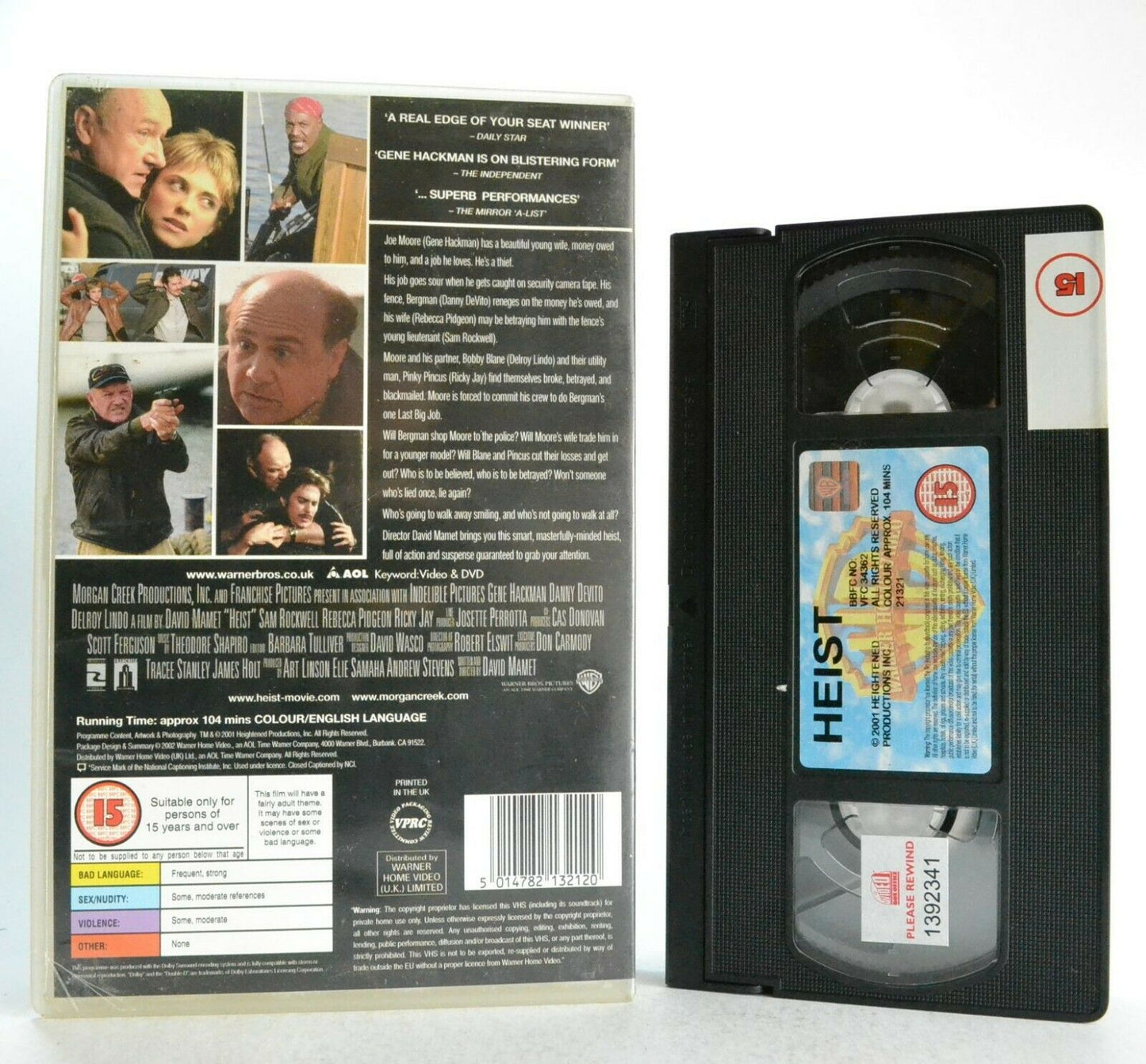 Heist: Crime Thriller (2001) - Large Box - Ex-Rental - G.Hackman/D.DeVito - VHS-