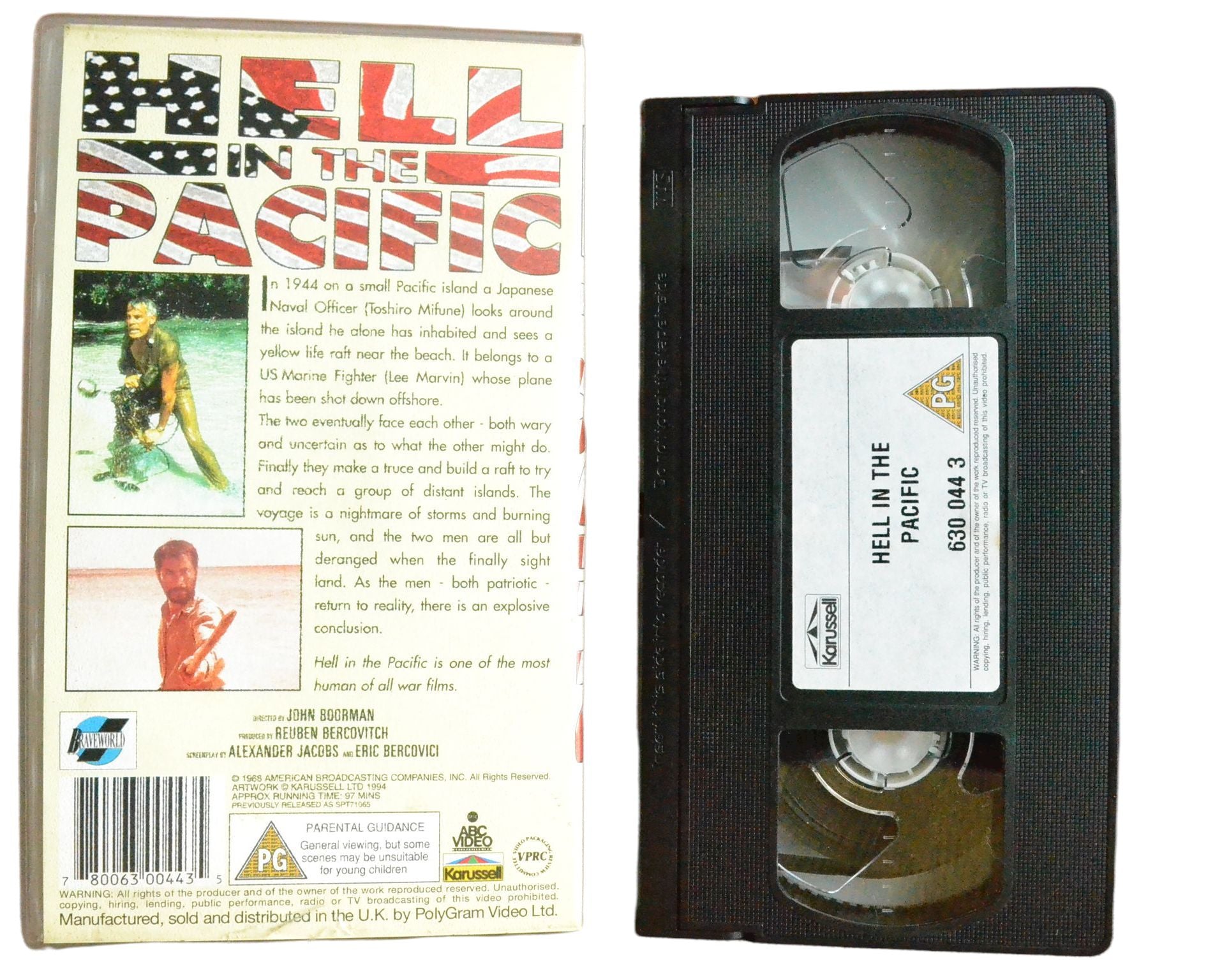 Hell In The Pacific - Lee Marvin - 4Front Video Release - Vintage - Pal VHS-