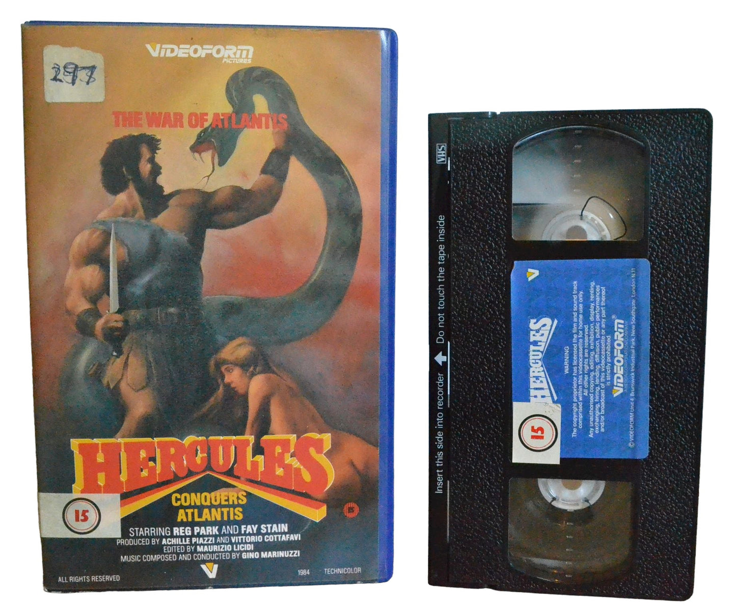 Hercules ( Conquers Atlantis ) - Reg Park - Video Form Pictures - Large Box - PAL - VHS-