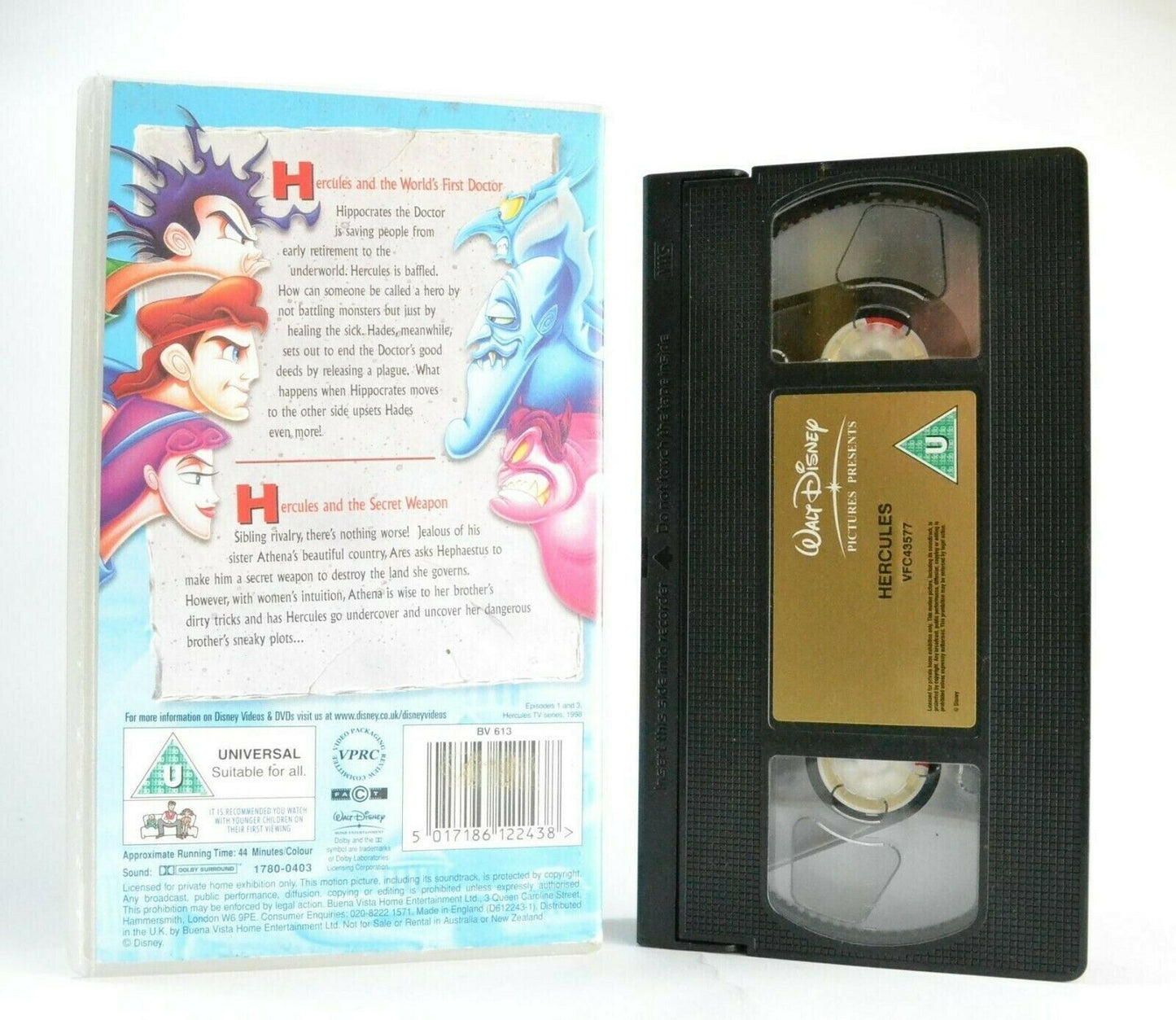 Hercules: TV Series - Disney - 2 Episodes - Animated Adventures - Kids - Pal VHS-