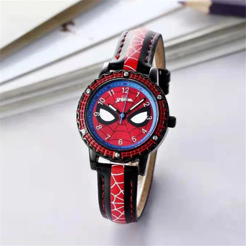 Children’s Spiderman Watch - Boy’s Quartz Wrist Watch - Luminous Pointer Design - Ideal for Primary School Students-