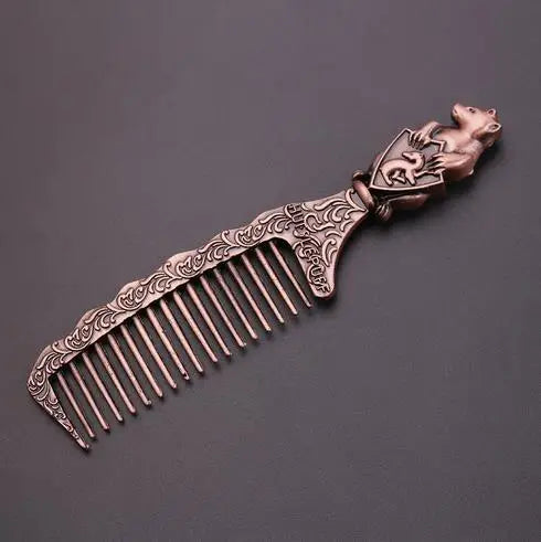 Vintage Metal Comb Potters Style - Harry Potter Hogwarts School Detangle Hair Brush - Stylish Salon Hairdressing Tool-Hufflepuff-3-