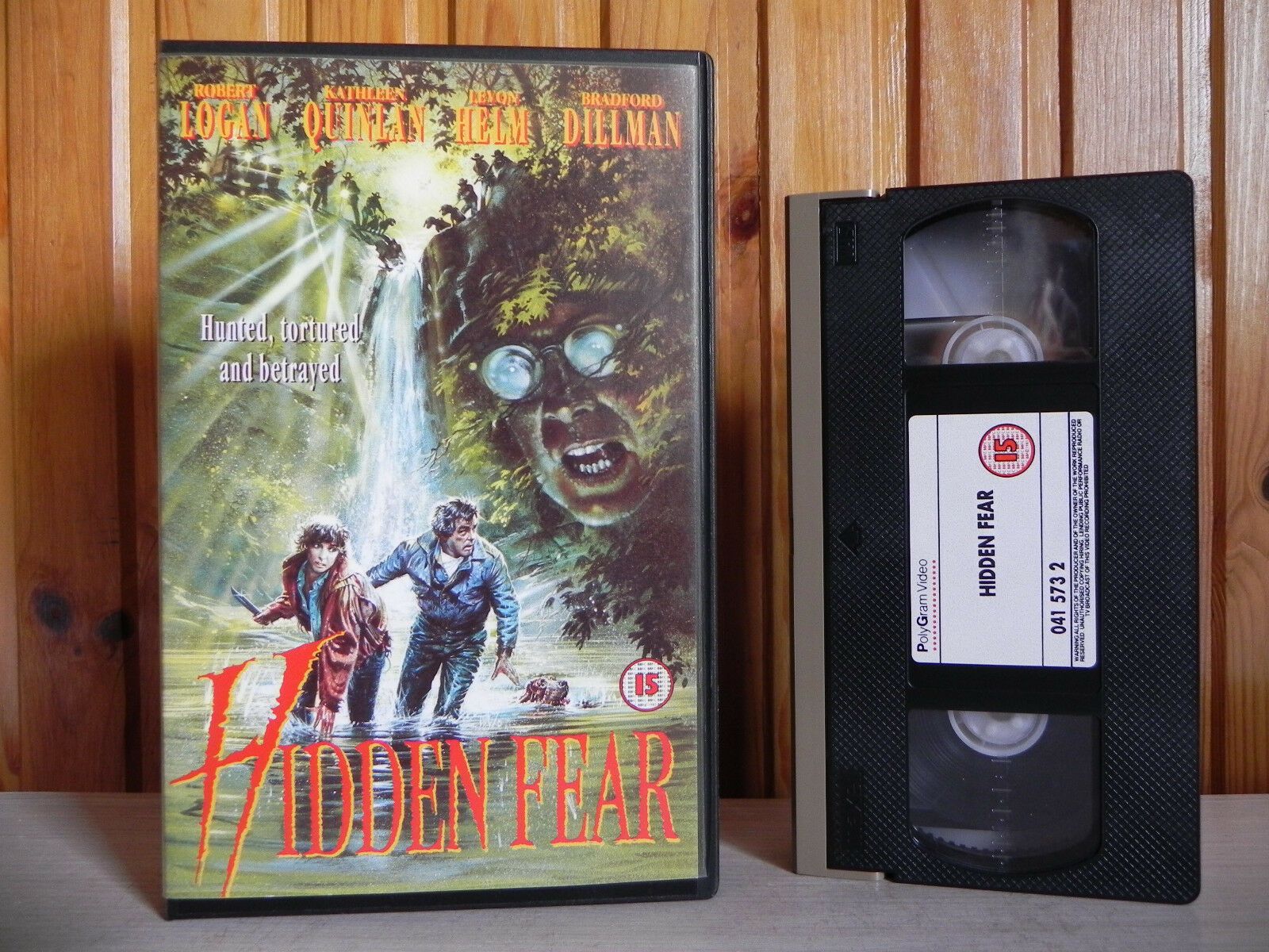 Hidden Fear - PolyGram - Thriller - Robert Logan - Levon Helm - Large Box - VHS-