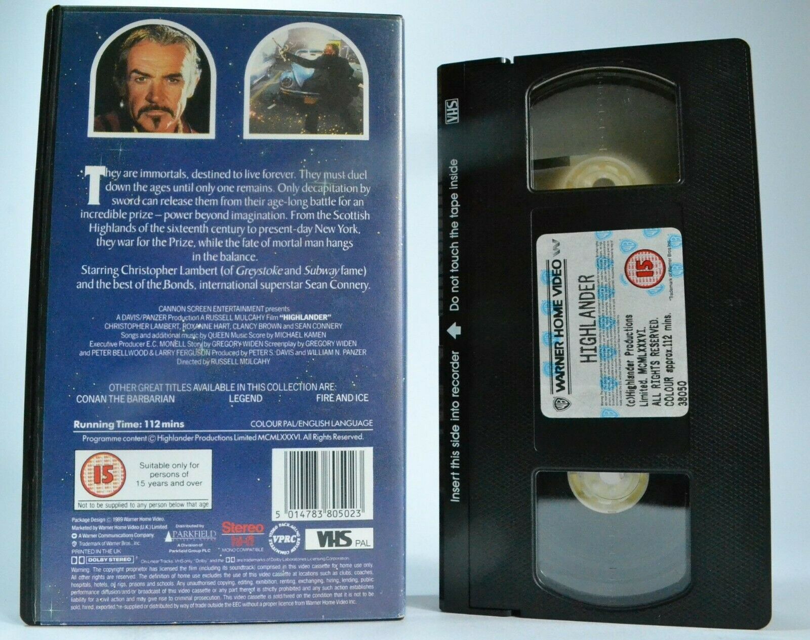 Highlander (1986): Action Fantasy - Christopher Lambert / Sean Connery - Pal VHS-