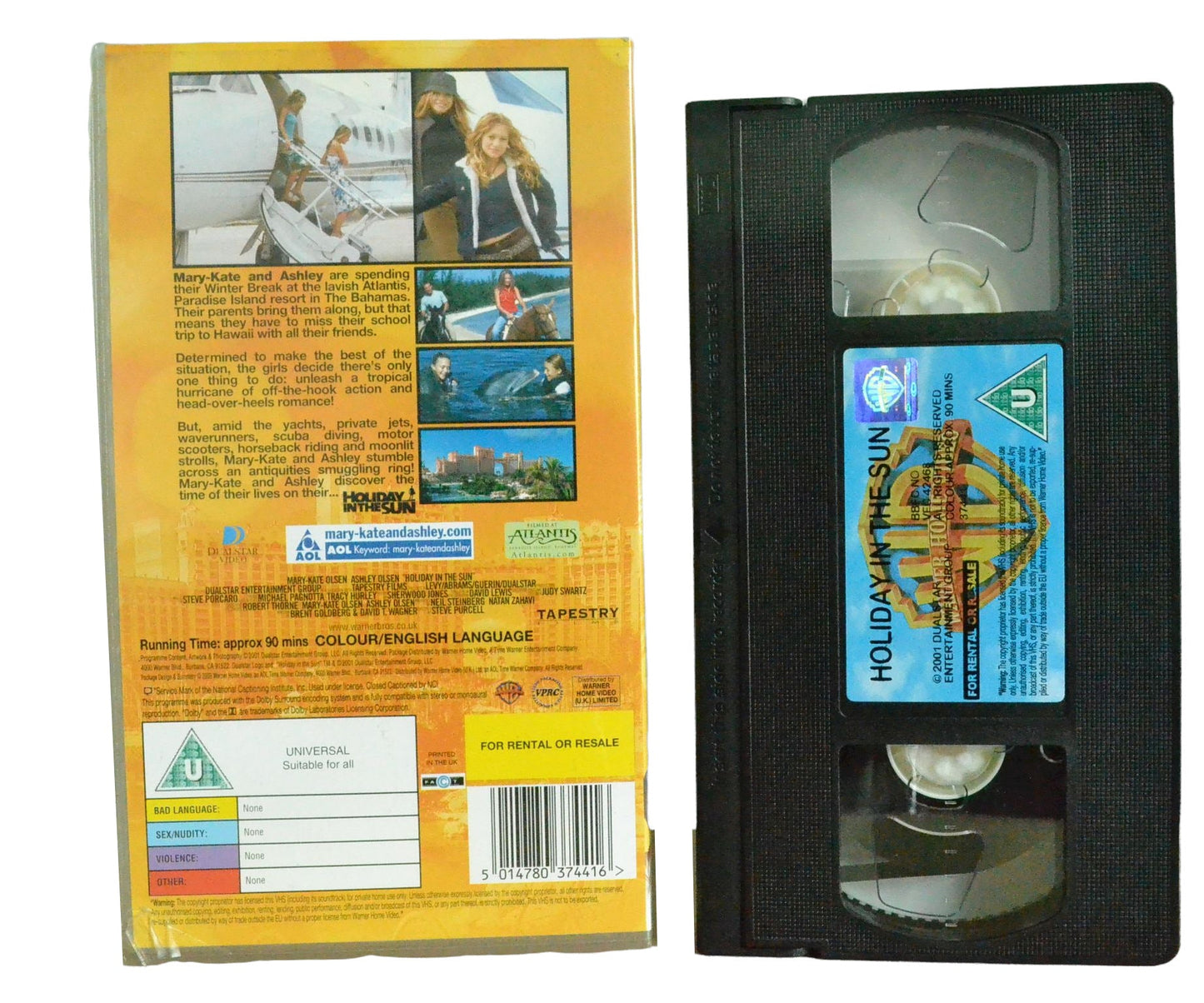 Holiday In The Sun (Filmed in the Bahamas) - Mary-Kate Olsen - Warner Home Video - Children's - Pal VHS-