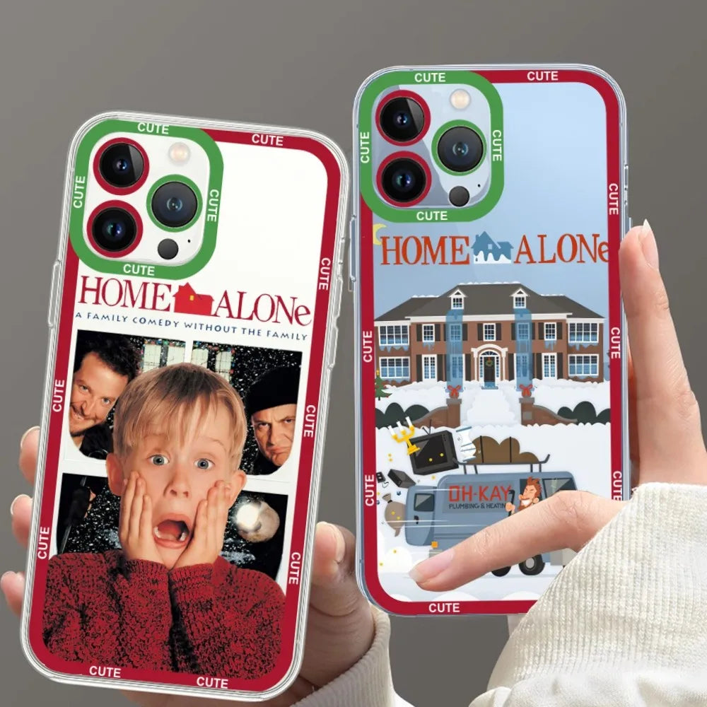 Home Alone Phone Case for iPhone 11 12 Mini 13 14 Pro Max - Transparent Shell-