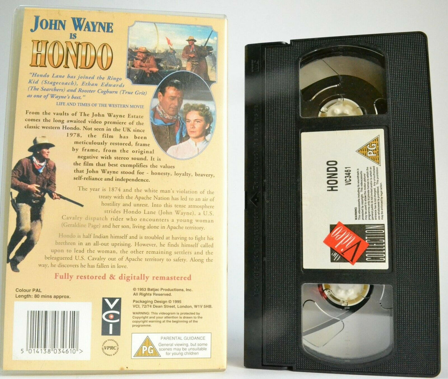 Hondo (1953): Digitally Remastered - Wester - John Wayne / Ward Bond - Pal VHS-