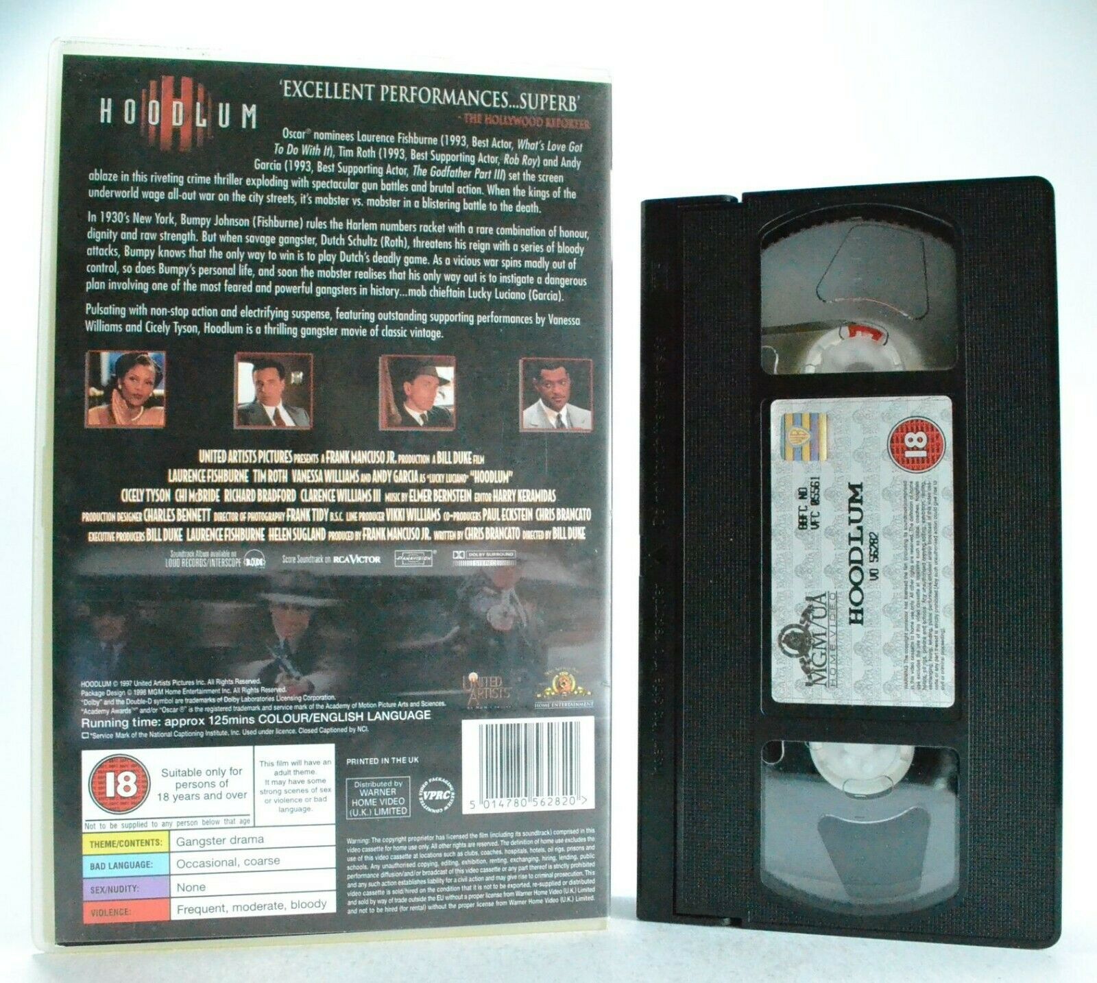 Hoodlum: Crime Drama (1997) - Large Box - Italian/Jewish Mafia Gang War - VHS-