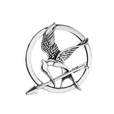 Hunger Games Brooch Pin Bird Eagle Arrow Logo Badge Vintage Fashion Hot Animal Game Movie Jewelry-silver-