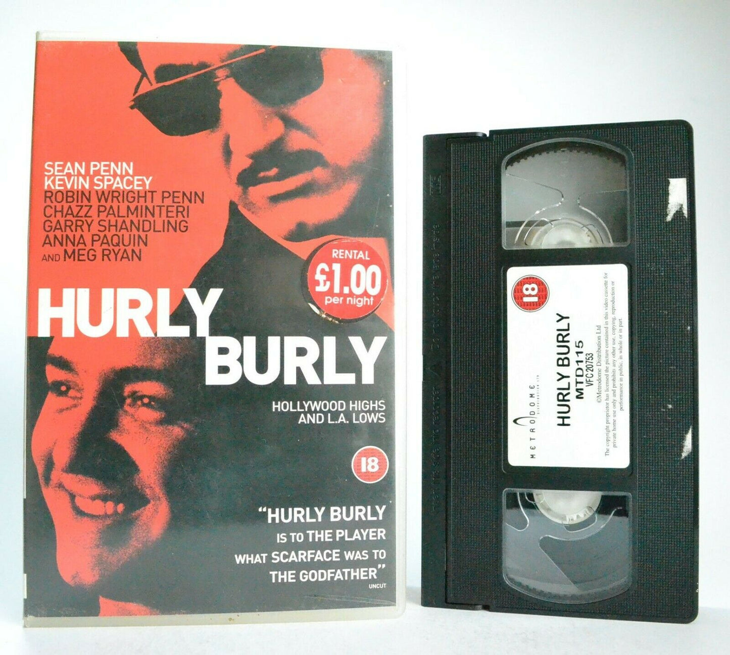 Hurly Burly: Drama (1998) - Large Box - Sex, Drugs And Hedonism - S.Penn - VHS-