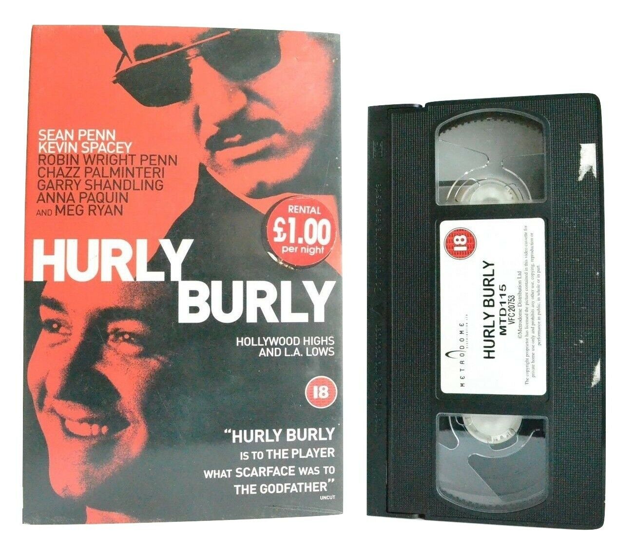 Hurly Burly: Drama (1998) - Large Box - Sex, Drugs And Hedonism - S.Penn - VHS-