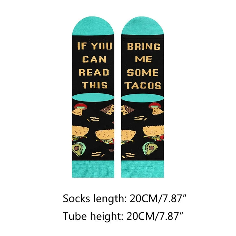 If You Can Read This' Novelty Socks - Funny Tacos Sushi Popcorn - Unique Gifts & Stockings-Green-