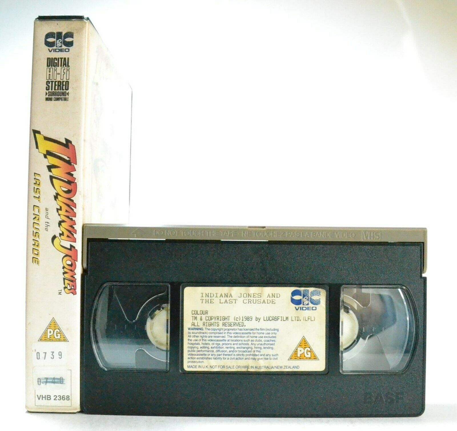 Indiana Jones And The Last Crusade: Action/Adventure (1989) - Large Box - Pal VHS-