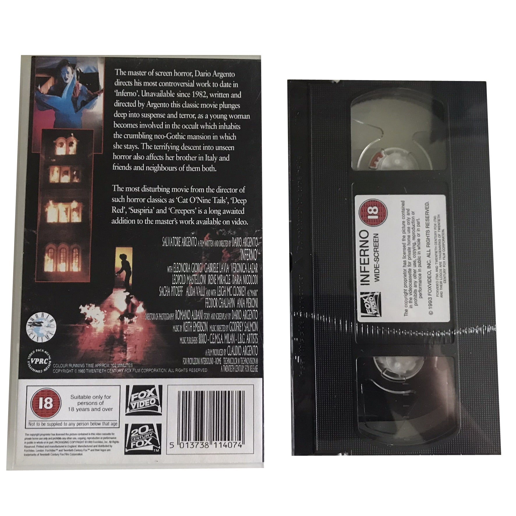 Inferno - Eleonora Giorgi - FOX VIDEO - Horror - Pal - VHS-