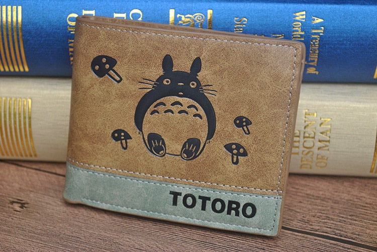 Japanese Anime Death Note/ Attack on Titan/ One Piece/ Game OW Short Wallet With Coin Pocket Zipper Poucht Billetera-Totoro-