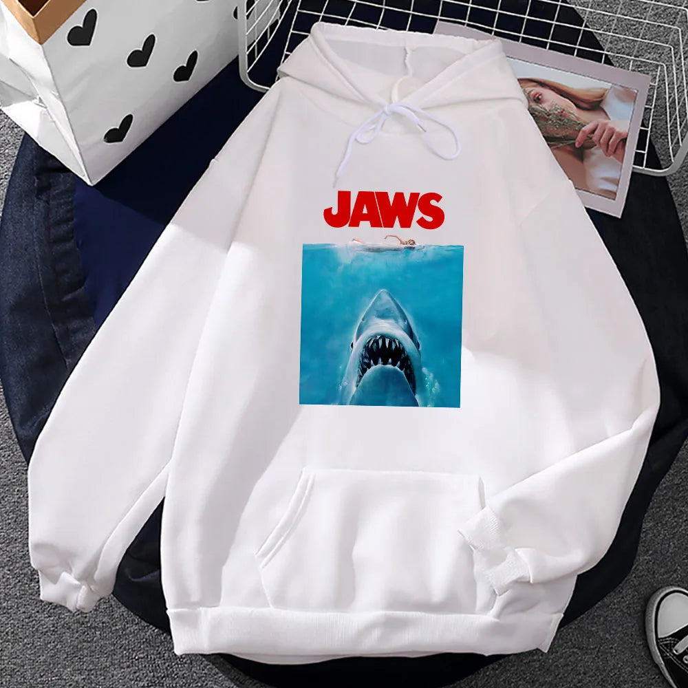 Jaws Hoodie – Classic Thriller Movie Sweatshirt for Great Hoodie Winter Style-white-XS-