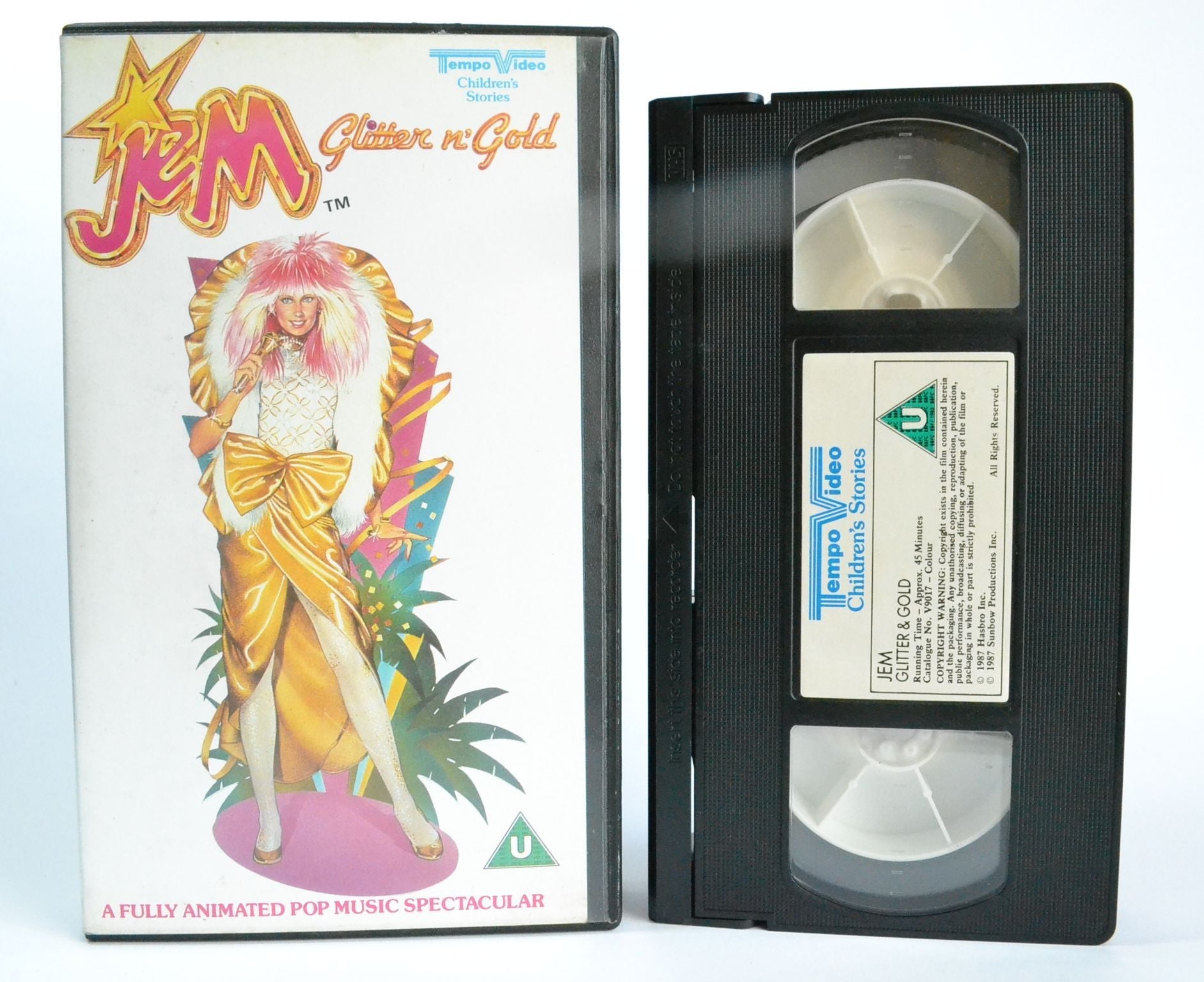 Jem: Glitter N’ Gold: Tempo Children Stories (1987) Hasbro Fashion Singer - VHS-