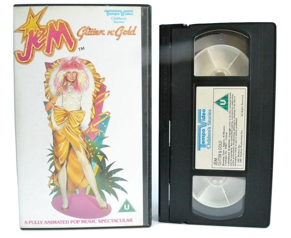 Jem: Glitter N’ Gold: Tempo Children Stories (1987) Hasbro Fashion Singer - VHS-