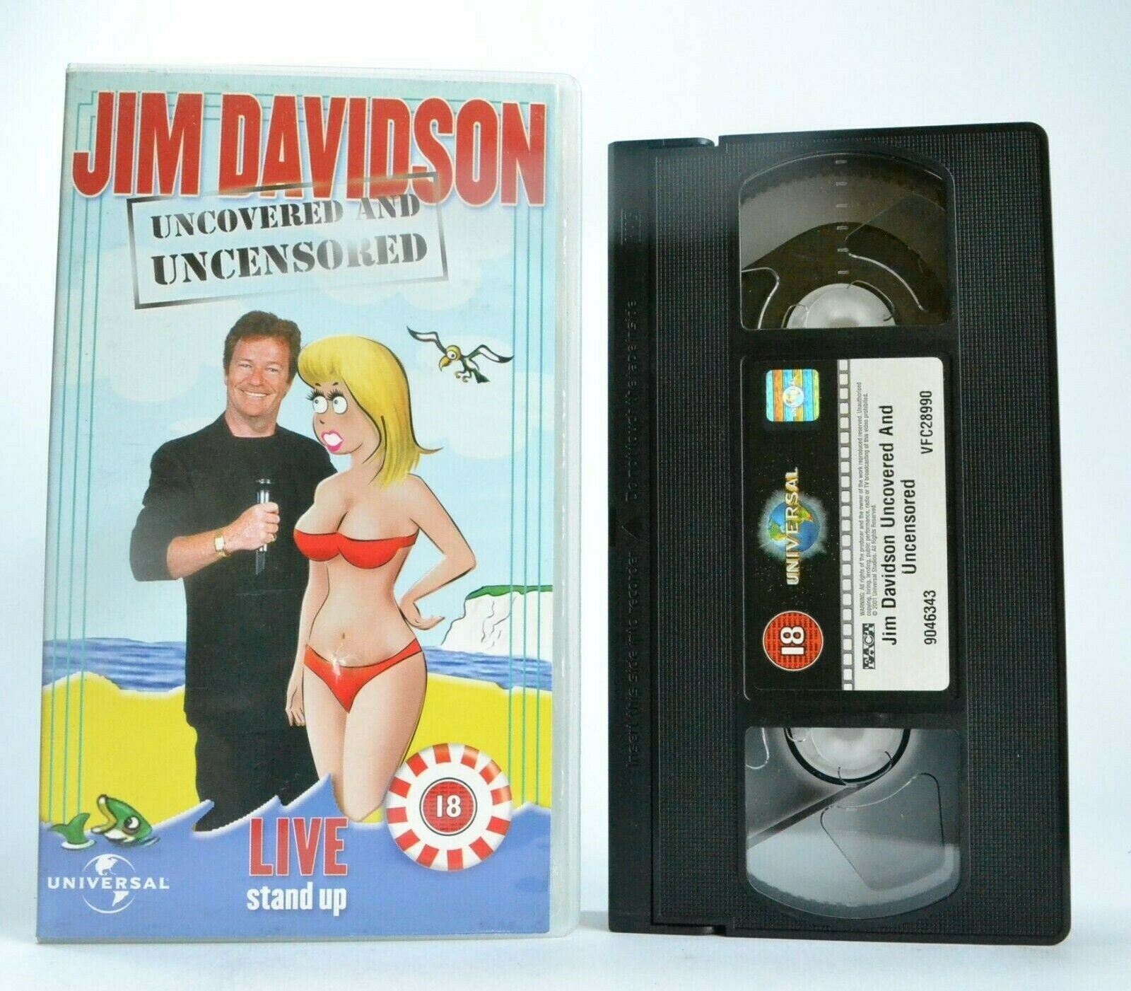 Jim Davidson: Uncovered And Uncensored - Stand-Up - Comedy Performance - Pal VHS-