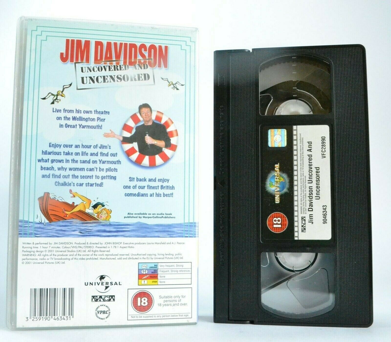 Jim Davidson: Uncovered And Uncensored - Stand-Up - Comedy Performance - Pal VHS-