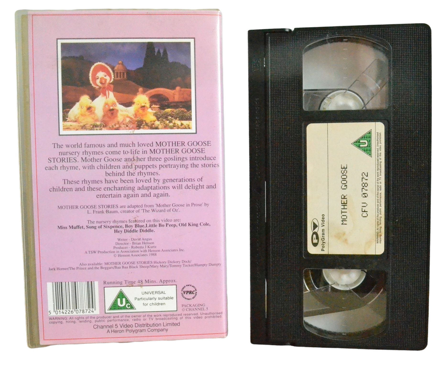 Jim Henson's Mother Goose Stories - PolyGram Video - Children's - Pal VHS-