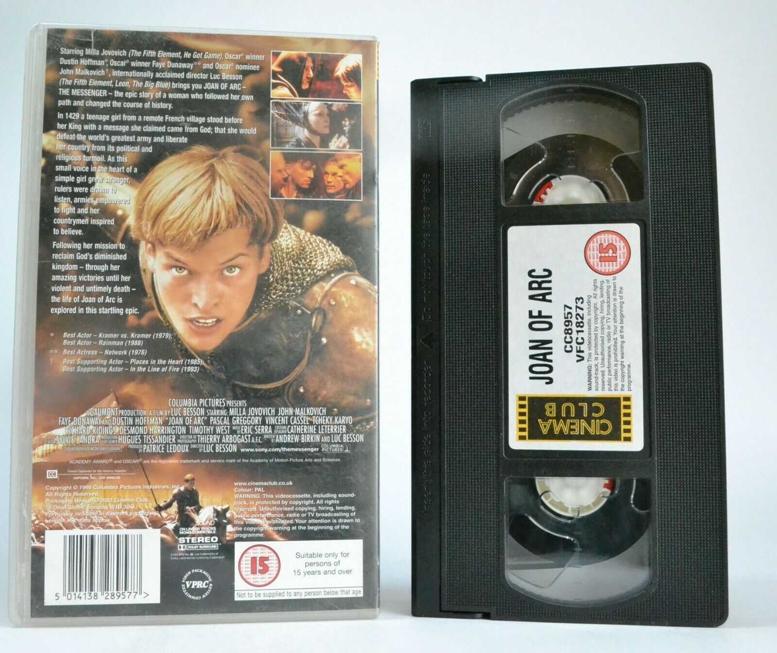 Joan Of Arc: A Luc Besson Film - Historical War Drama - Milla Jovovich - Pal VHS-