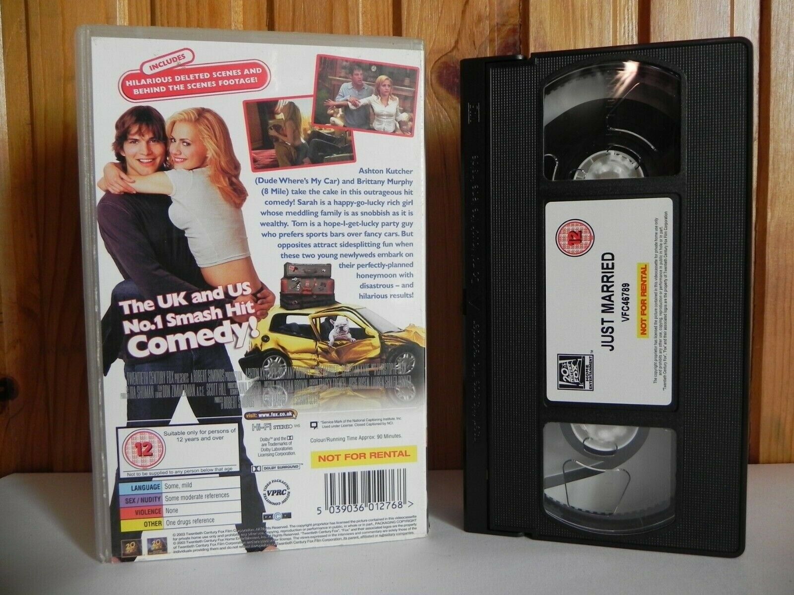 Just Married - 20th Century - Comedy - Ashton Kutcher - Brittany Murphy - VHS-