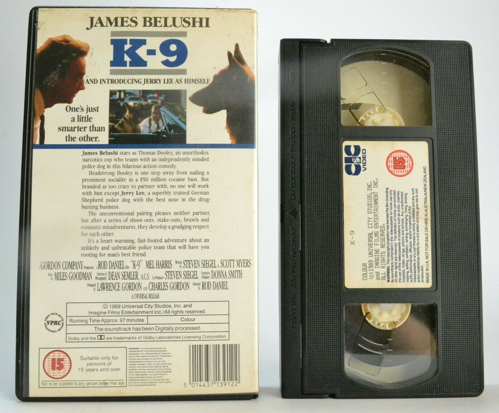 K-9 (1989) - Buddy Cop Action Adventure - James Belushi/Mel Harris - Pal VHS-