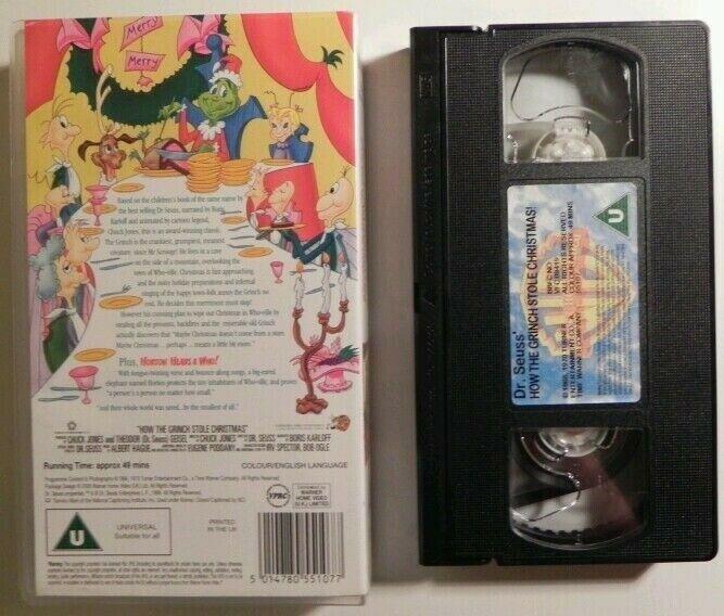 KIDS FILM - DR SEUSS - HOW THE GRINCH STOLE CHRISTMAS - ORIGINAL ANIMATION - VHS-