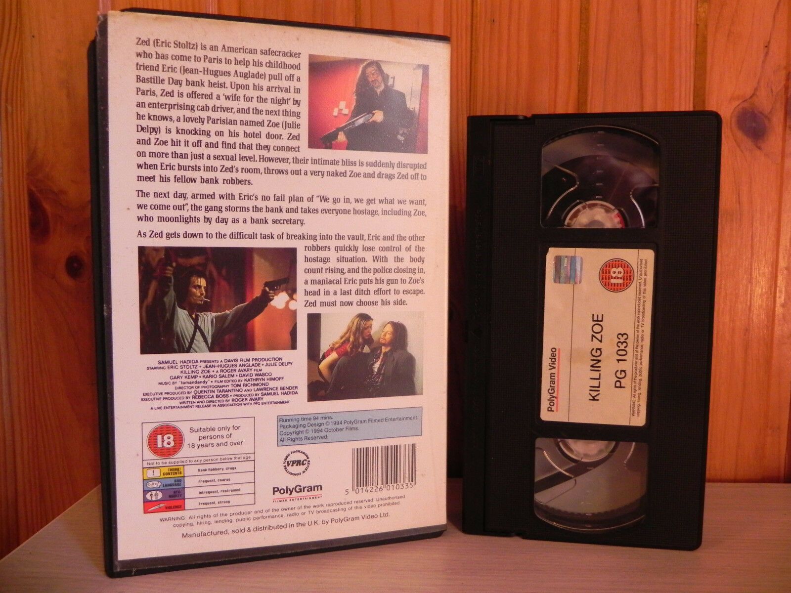 KILLING ZOE - Quentin Tarantino - Messy - Big Box - Ex-Rental Video - 1033 - VHS-