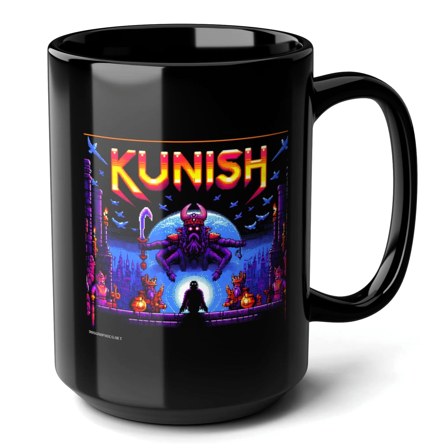 Kunish Black Mug (15oz) - gaming arcade-15oz-