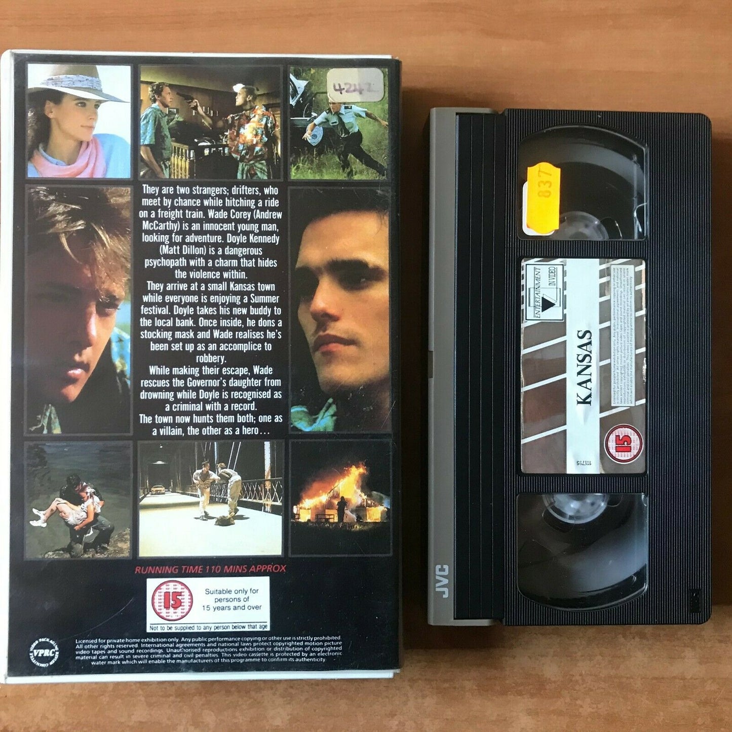 Kansas (1988): Drama [Large Box] Rental - Matt Dillion / Andrew McCarthy - VHS-