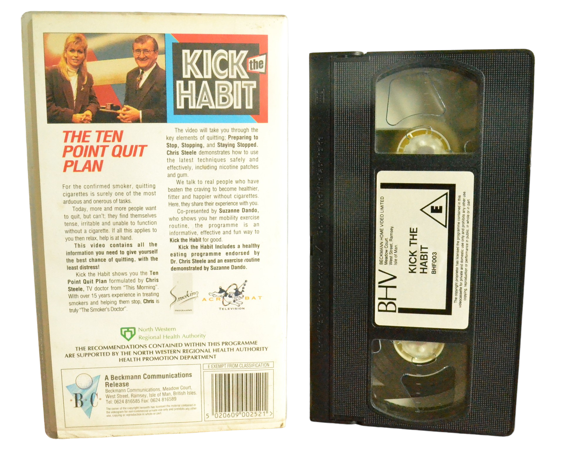 Kick The Habit : With T.V. Doctor - Chris Steele - Beckmann Home Video - BHF003 - Exercise - Pal - VHS-