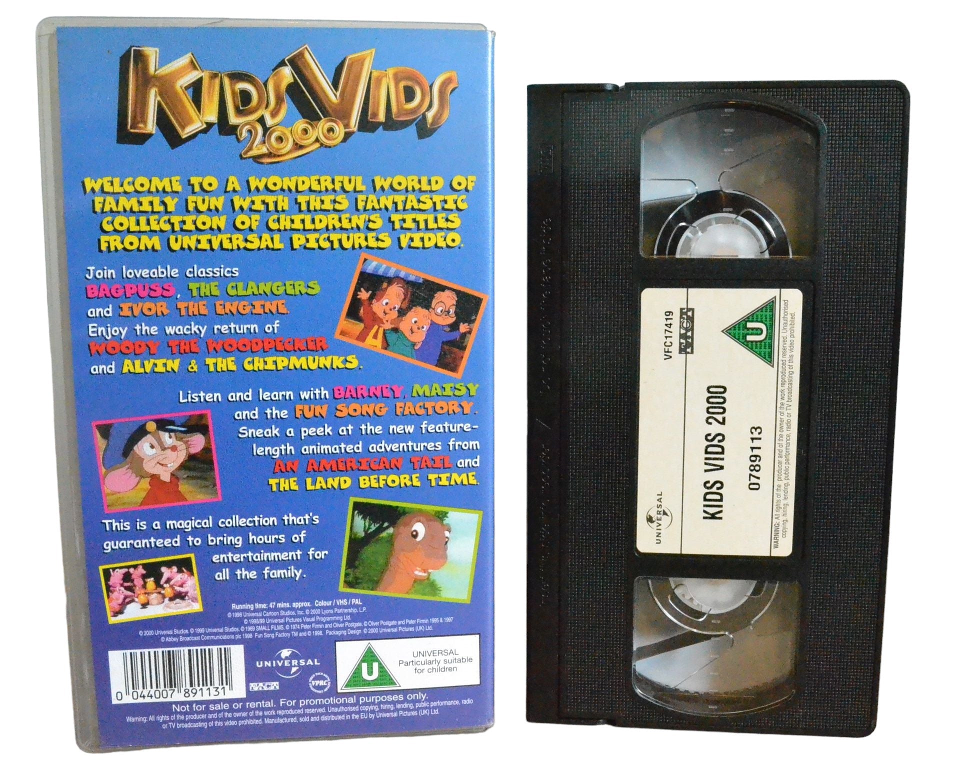 Kids Vids 2000 - Universal Video - 789113 - Children - Pal - VHS-