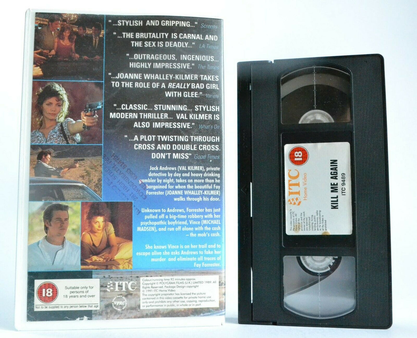 Kill Me Again: (1989) ITC - Neo-Noir Thriller - Large Box - Val Kilmer - Pal VHS-