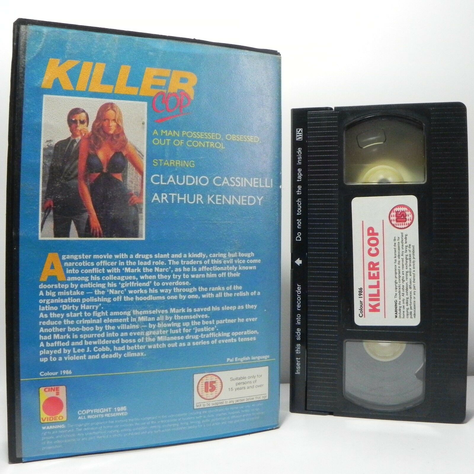 Killer Cop - Large Box - (1975) Crime/Drama - C.Cassinelli/A.Kennedy - Pal VHS-