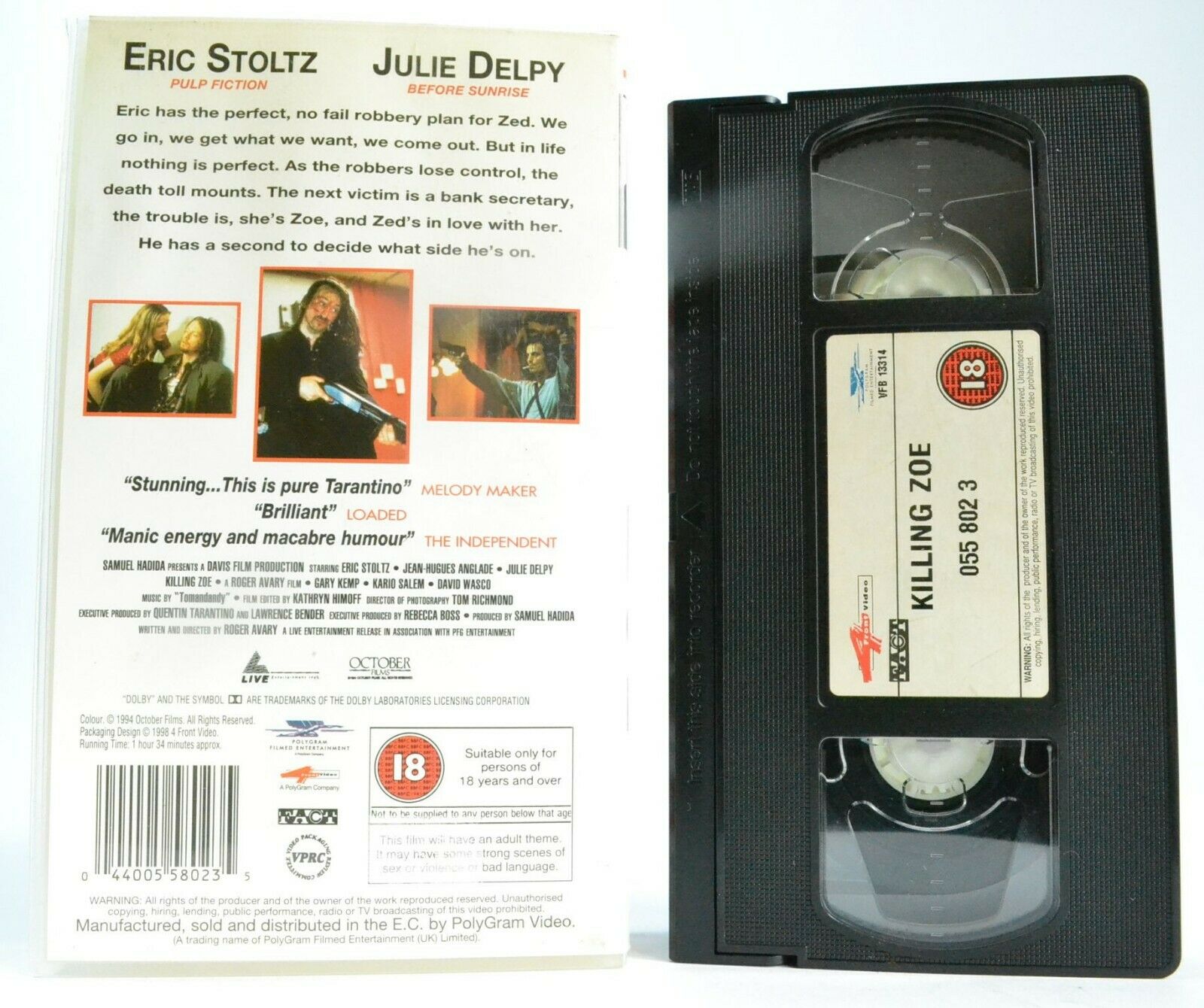 Killing Zoe (1993) - Action Thriller - [ Quentin Tarantino ] - Eric Stoltz - VHS-