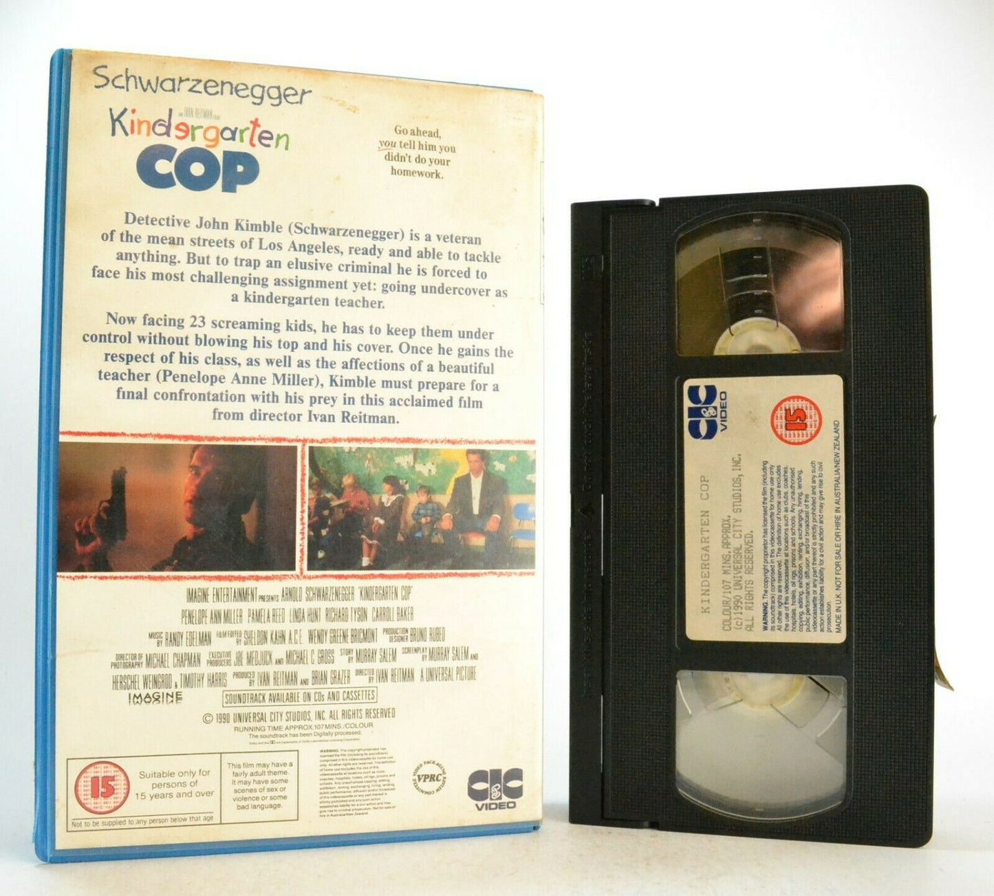 Kindergarten Cop: (1990) Comedy - Large Box - Arnie Back To Preschool - Pal VHS-