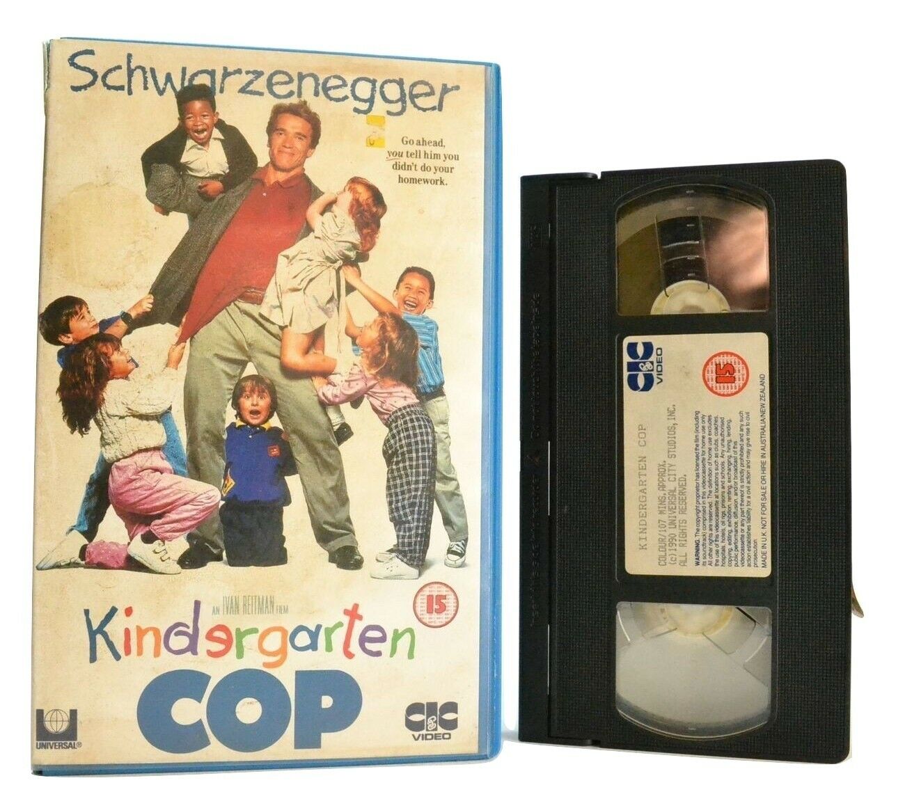 Kindergarten Cop: (1990) Comedy - Large Box - Arnie Back To Preschool - Pal VHS-