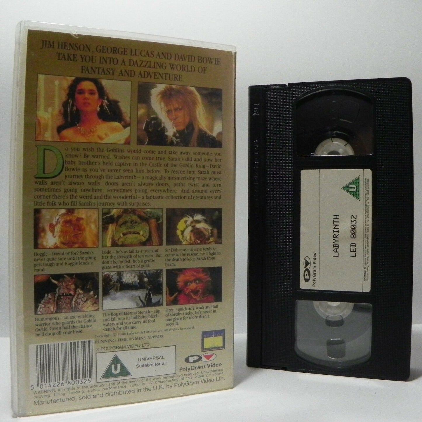 Labyrinth (1986): David Bowie / Jennifer Connelly - Musical Fantasy - Pal VHS-