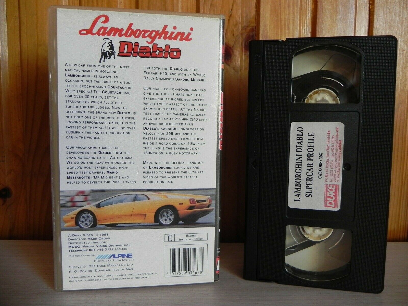 Lamborghini Diablo - The World's Fastest Production Car - On-Board Camera - VHS-