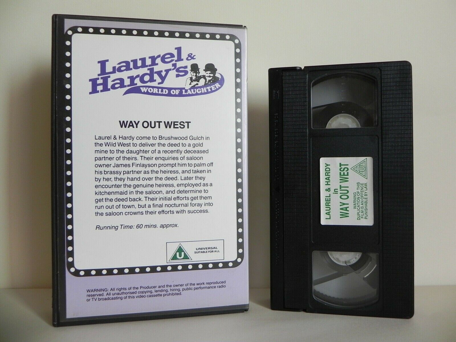 Laurel & Hardy's: World Of Laughter - Way Of The West - Large Box - Pal VHS-