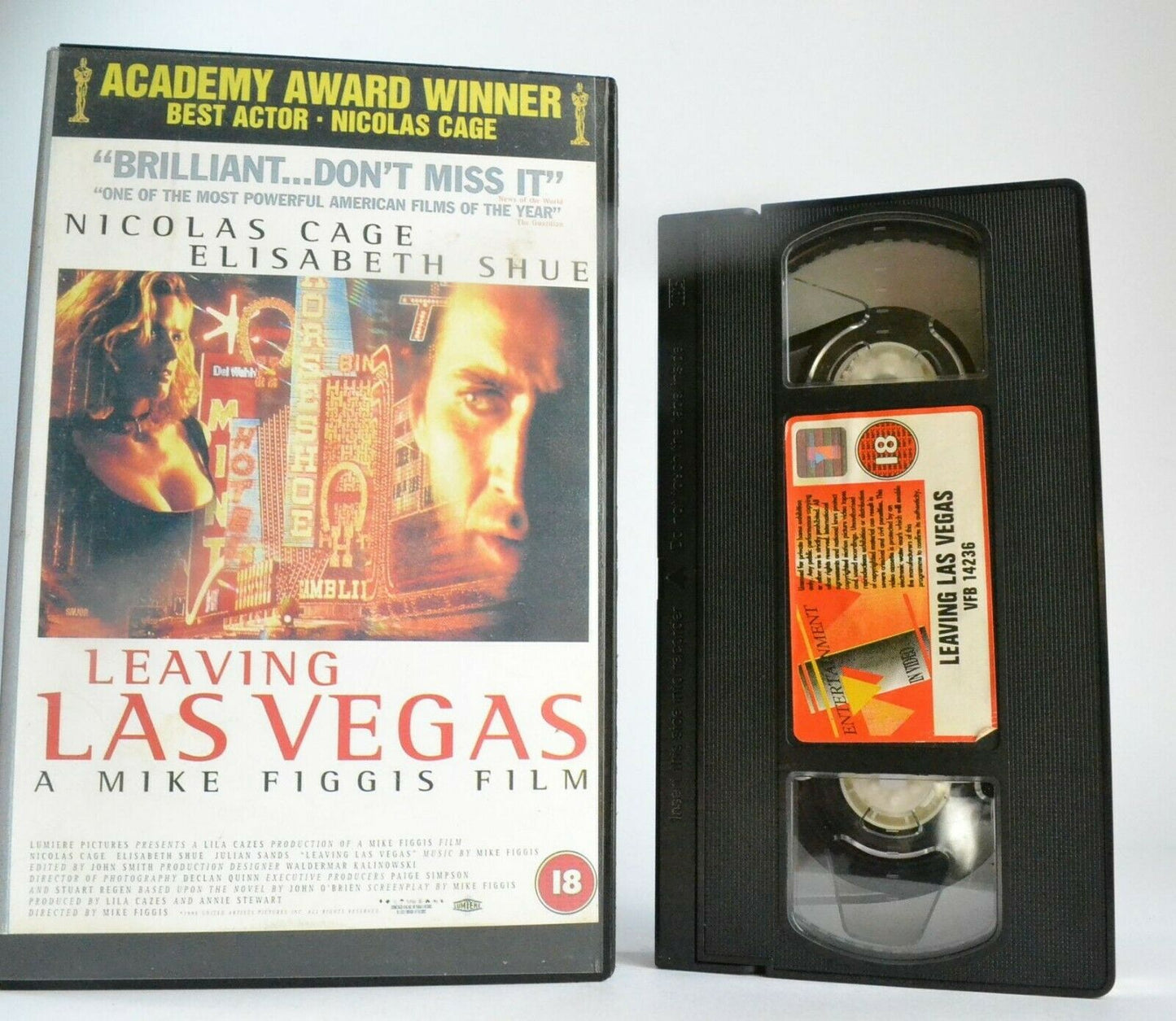 Leaving Las Vegas; [John O'Brien] - Large Box - Nicolas Cage -<Rental>- Pal VHS-