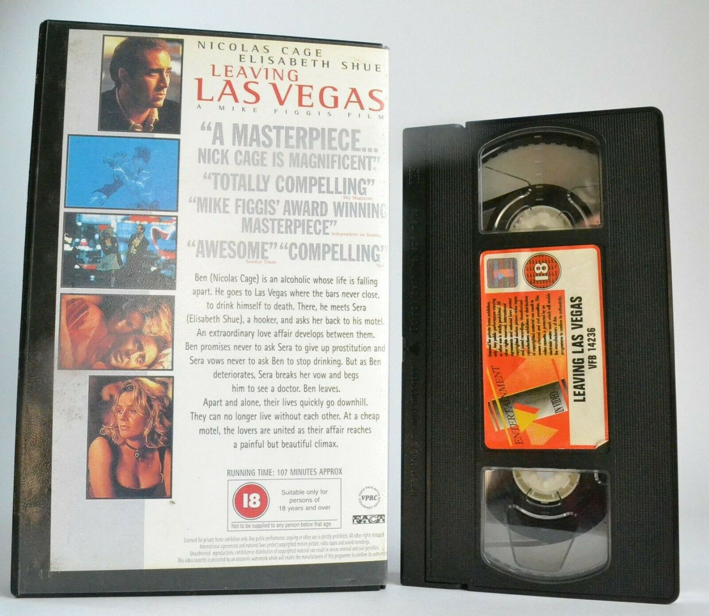 Leaving Las Vegas; [John O'Brien] - Large Box - Nicolas Cage -<Rental>- Pal VHS-