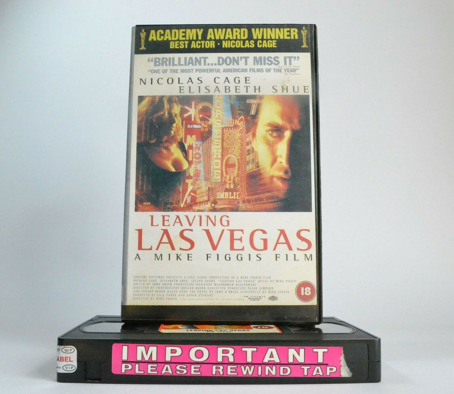 Leaving Las Vegas; [John O'Brien] - Large Box - Nicolas Cage -<Rental>- Pal VHS-