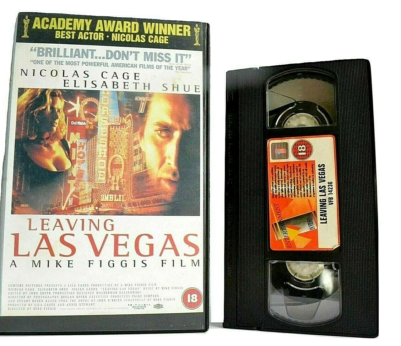 Leaving Las Vegas; [John O'Brien] - Large Box - Nicolas Cage -<Rental>- Pal VHS-