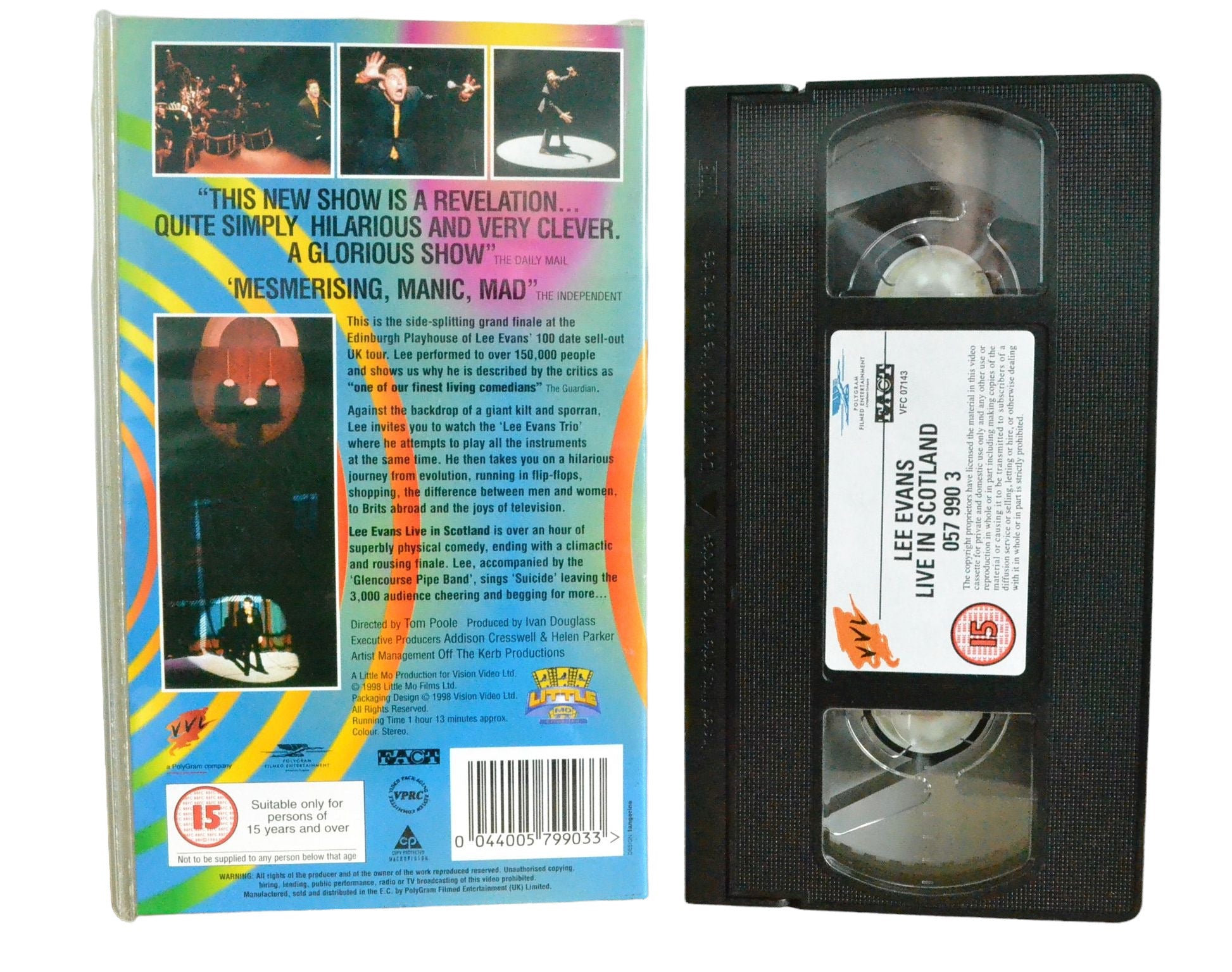 Lee Evans - Live in Scotland - Lee Evans - VVL - Comedy - Pal VHS-