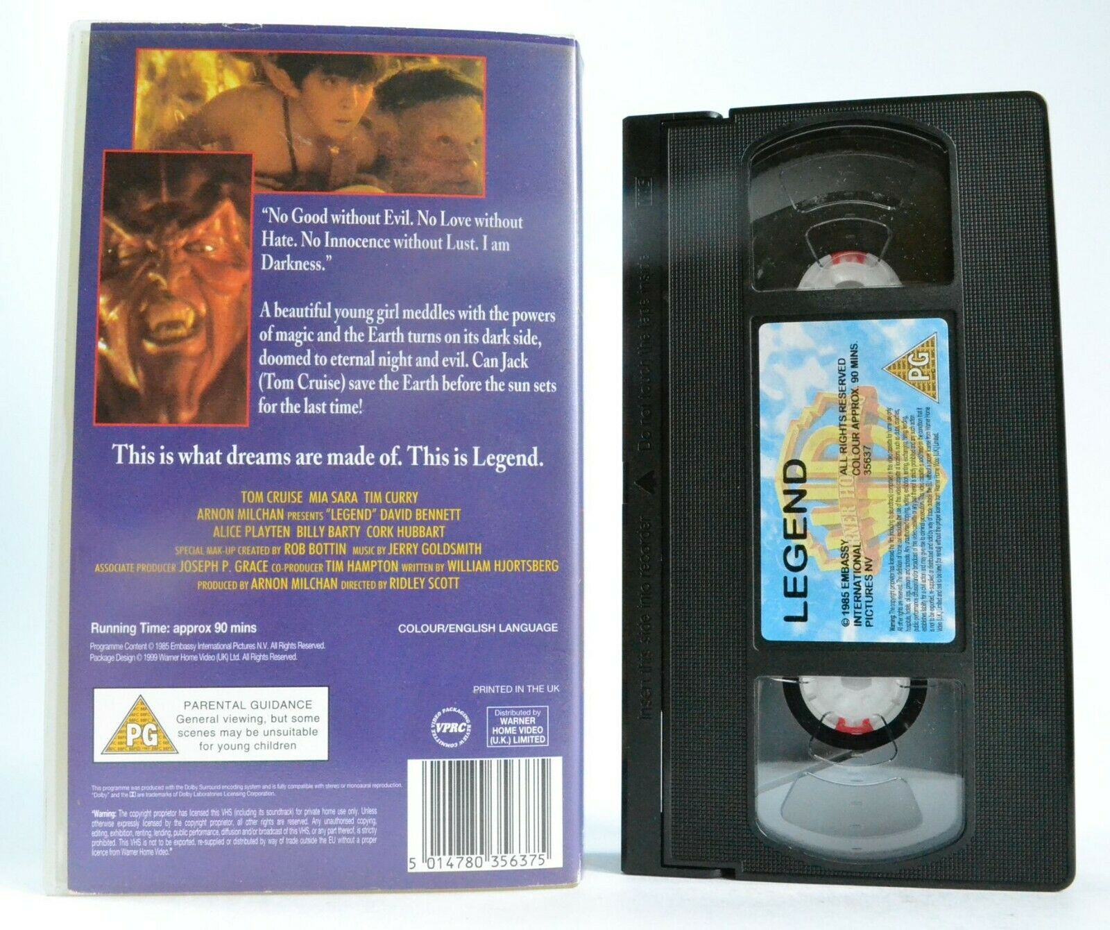 Legend (1985): Mythical Adventure -< Sword And Fantasy >- Tom Cruise - Pal VHS-