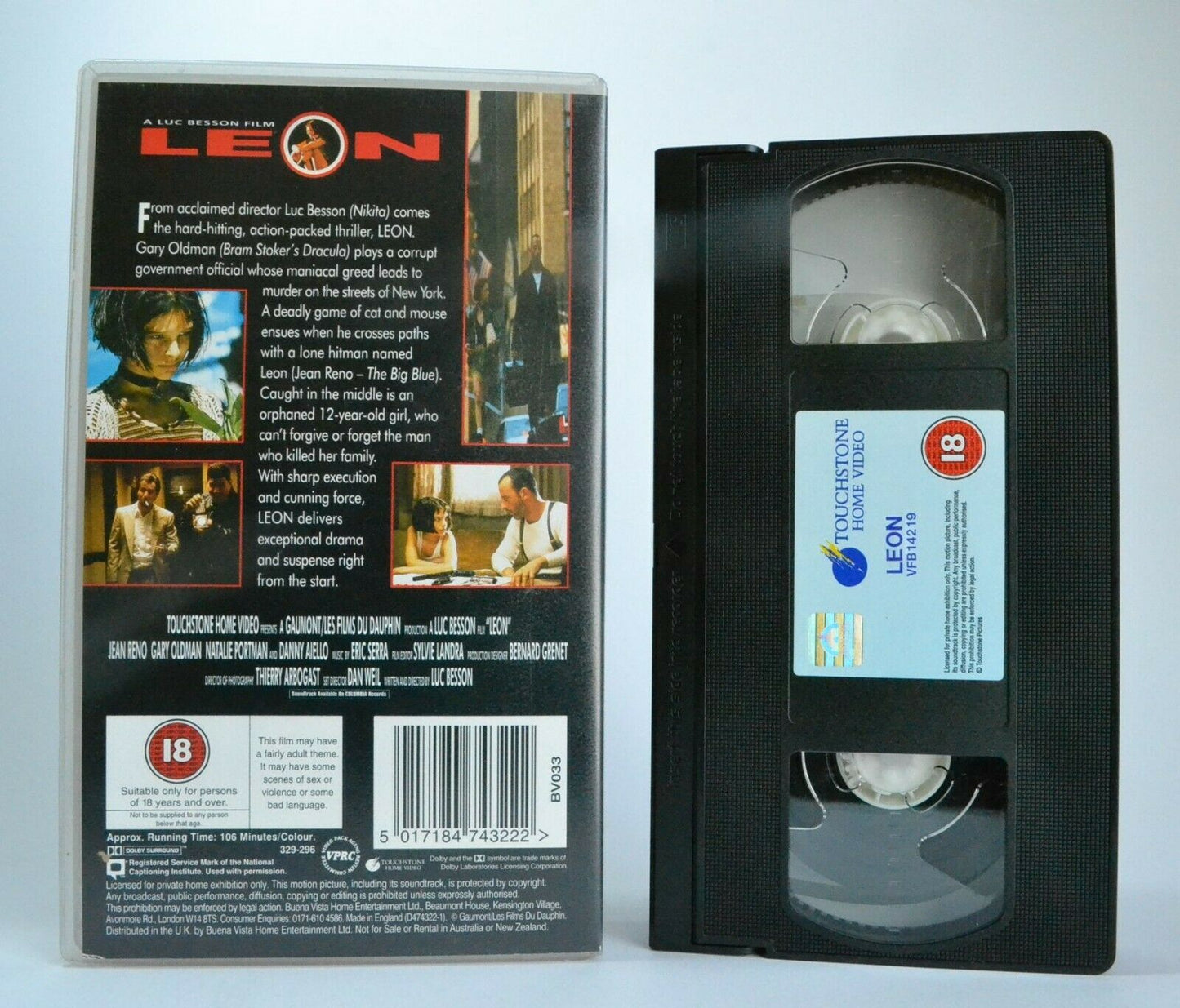 Leon (1994): Jean Reno Vs. Gary Oldman - English/French Action Thriller - VHS-