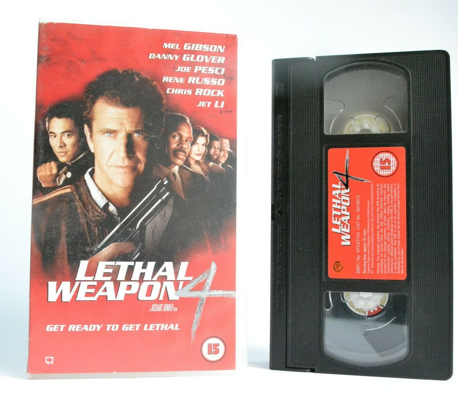 Lethal Weapon 4: Action/Buddy Cop Comedy - Mel Gibson/Danny Glover - Pal VHS-